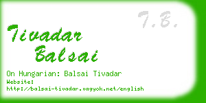 tivadar balsai business card